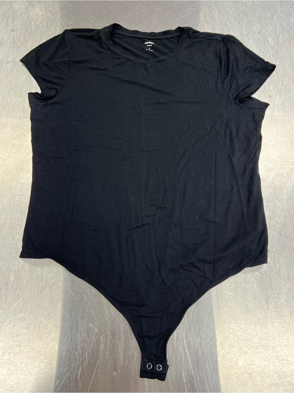 Express Fitted Tee Black Short Sleeve Bodysuit Women’s XL